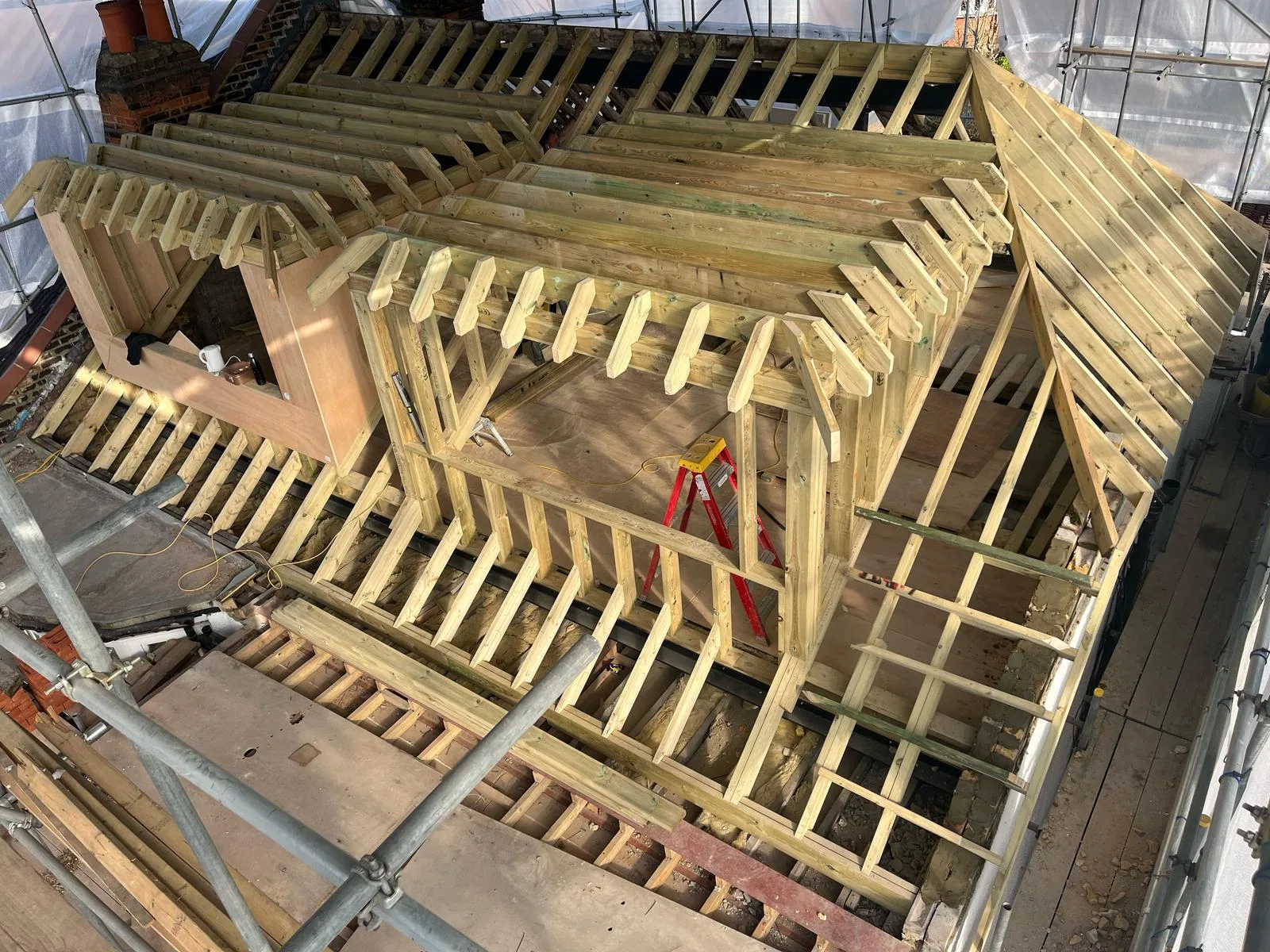 Timber dormer framing on a North London loft conversion